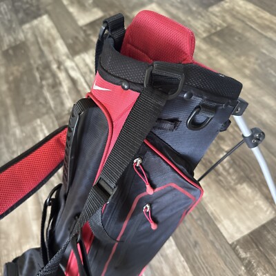 Nike Golf Junior Youth Stand Carry Golf Bag 4-Way Divider Red and