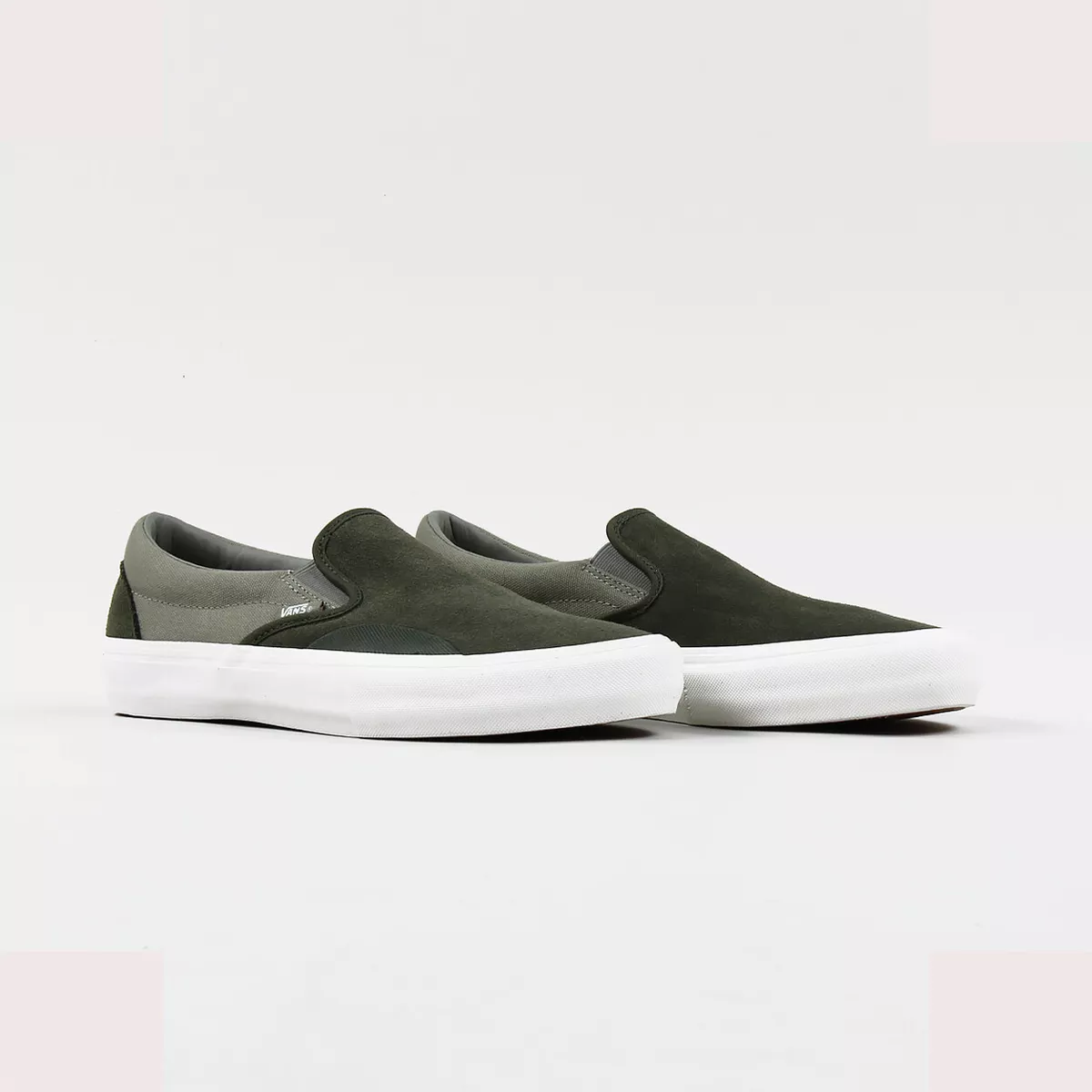 Vans olive shop green slip on