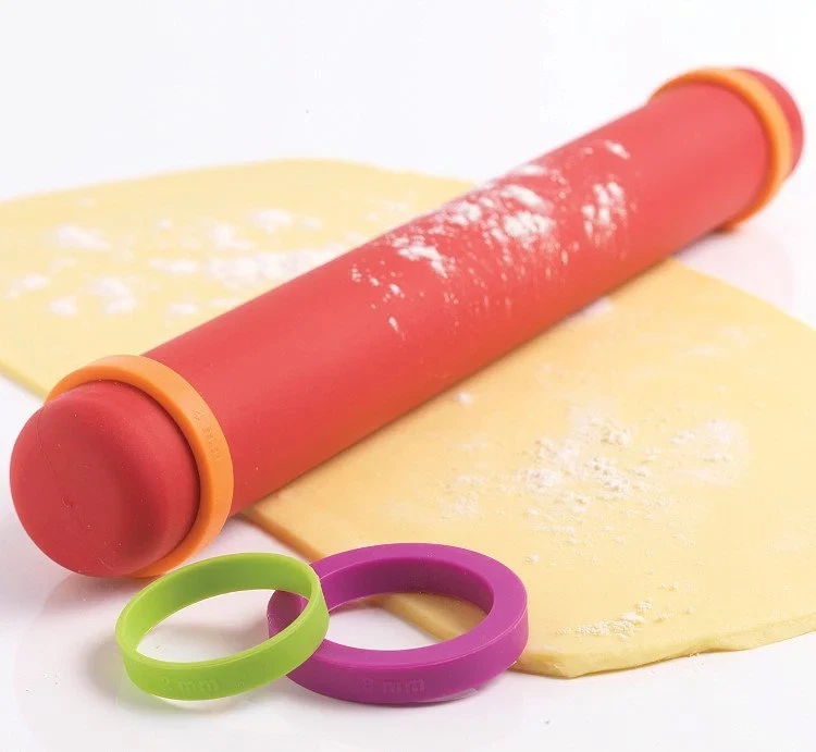 ROLLING PIN French Style Silicone Adjustable Baking Tools Baking Gifts