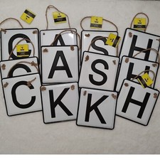 12 Metal Black White Hanging Letter Signs Rustic Farmhouse A C H K S Letters