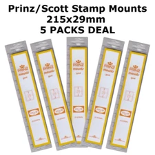 Prinz/Scott Stamp 215x29mm Mounts For Virginia Dare/British Empire BLACK 5 Packs