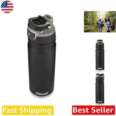 24oz Water Bottle: AUTOSEAL FreeFlow, Stainless Steel, Black, Insulated