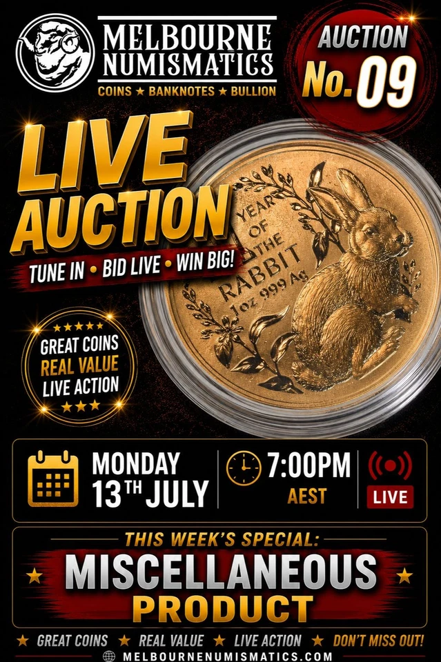 🔥 Melbourne Numismatics Auction No.  9 | Miscellaneous Product!