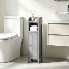 Bathroom Storage Cabinet Toilet Paper Organizer Cabinet with Door Open Compartme