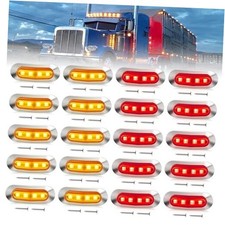 20 PCS 3.5 inch LED Trailer Lights Kit with Chrome 20PCS 3.5inch Amber Red