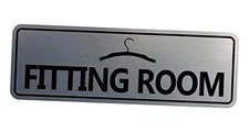 Standard Fitting Room Sign () - Medium 2.5 x 7" - Medium (1 Pack) Brushed Silver