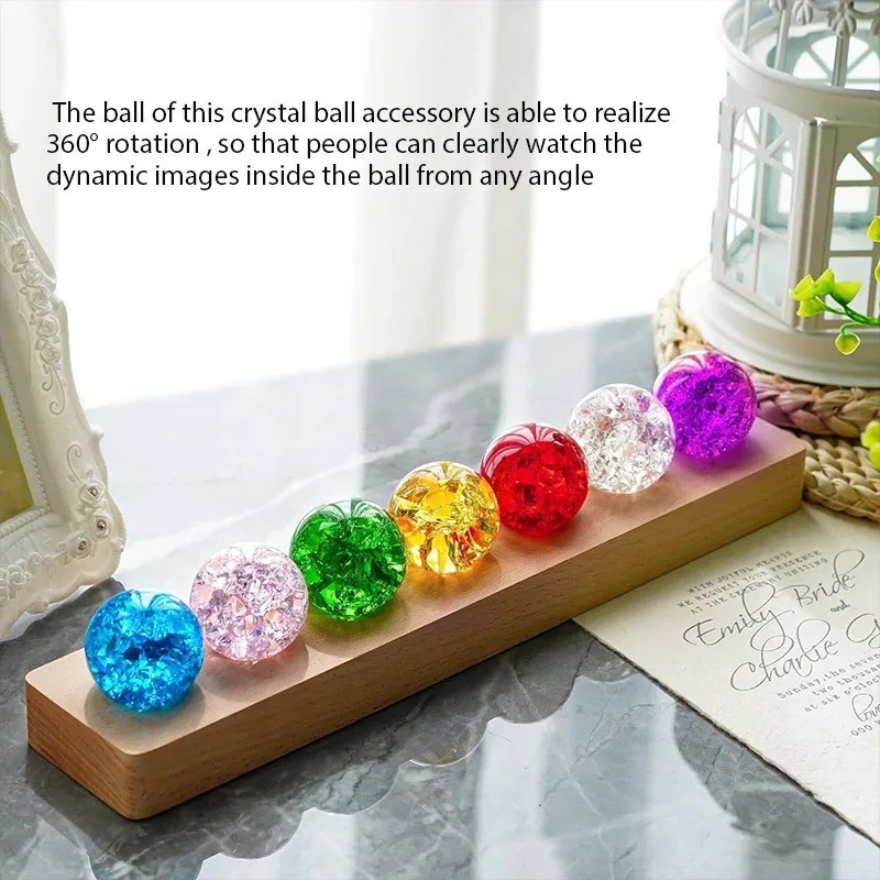 Veilleuse boule de cristal LED craquelée multicolore USB