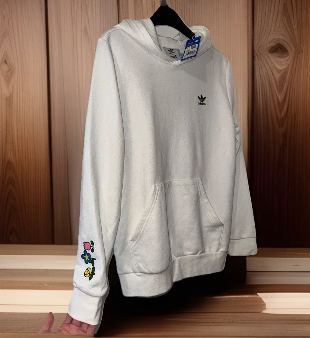 NWT adidas x Hello Kitty Hoodie Sanrio 2023 White Youth XL Fits adults 6-8 RARE image 5