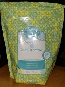 Scentsy Soak Just Breathe Eucalyptus Lemon Mint Epsom Pink Himalayan Bath Salts