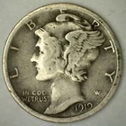 1919 S Mercury Silver Dime Coin Circulated Very Fine Condition VF 10c
