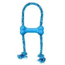 KONG  Puppy Goodie Bone  with Rope Dog Toy, Blue, XS