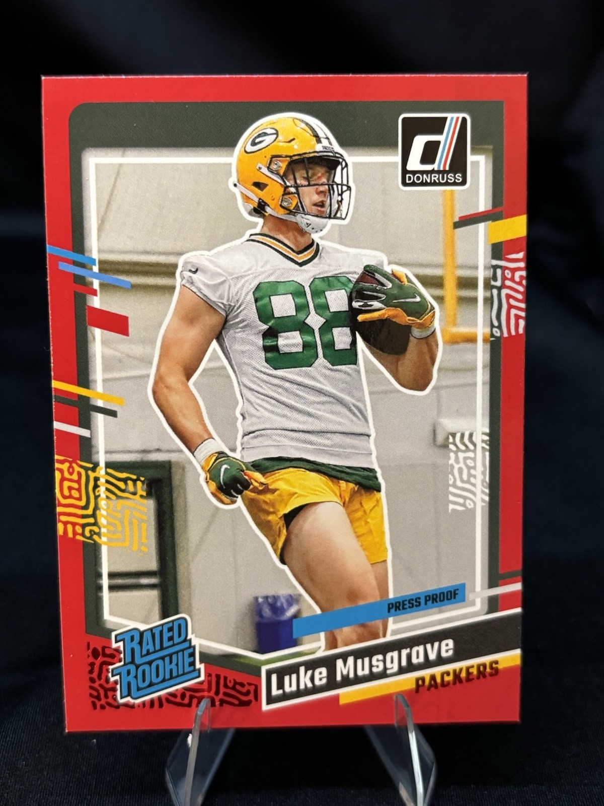 2023 Donruss Football Luke Musgrave Red Press Proof Rated Rookie Card #337