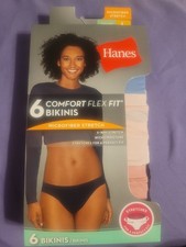 HANES Comfort Flex Fit 6 Pack Microfiber Bikini Panties Women's Multicolor