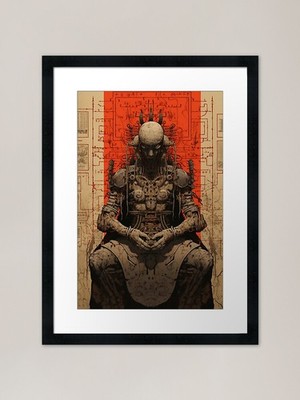 Antiker Sci-Fi Gott gerahmter Kunstdruck gerahmt Wandbild Poster Leinwanddruck Bild