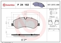 Bremsbelagsatz Scheibenbremse Prime Brembo P 24 152 FüR Ford Tourneo Transit FAD