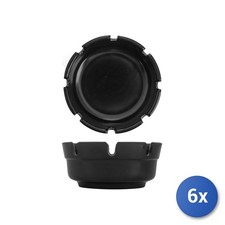 6X Conical Ashtrays In Melamine, Black, 10Cm In Diameter
