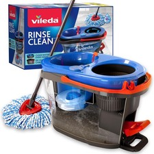 RinseClean Spin Mop System Separates clean and dirty water Effortless wringing