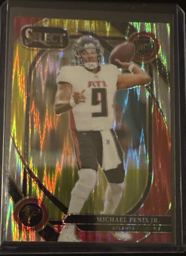 2024 Panini Select - Michael Penix Jr. #235 Red & Yellow Shock Prizm (RC)