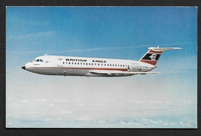 VINTAGE RPPC POSTKARTE ''BRITISH EAGLE'' B.A.C. ONE - ELEVEN SUPERJET