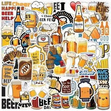 110Pcs Funny Beer Stickers for Adults Man, Vinyl Waterproof Cute Cup 