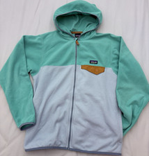 Patagonia Kids XL 14 Colorblock Fleece Hooded Jacket Full Zip Logo 65645