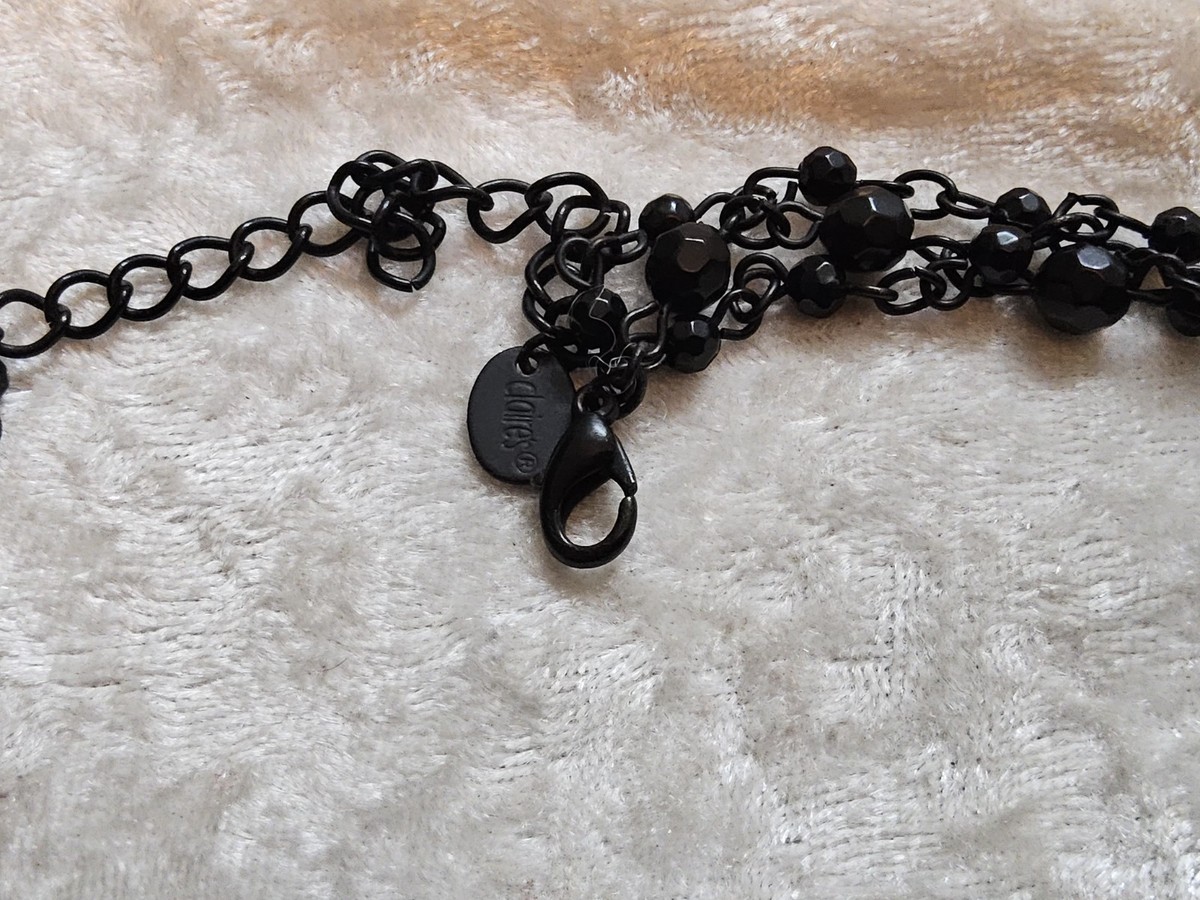 Claire's Black Beaded Choker Necklace | eBay