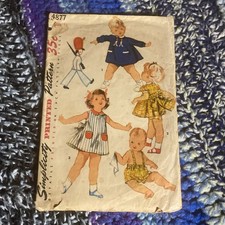 Vintage Simplicity 4877 Sewing Pattern Toddle...