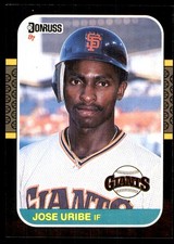 Jose Uribe 1987 Donruss #436 Giants MLB READ FREE SHIPPING AutographDen
