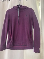 adidas Women's Purple Fleece Pullover Hoodie w/ Pockets Logo, Size M