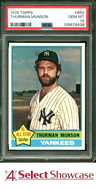 1976 Topps #650 Thurman Munson Yankees PSA 10