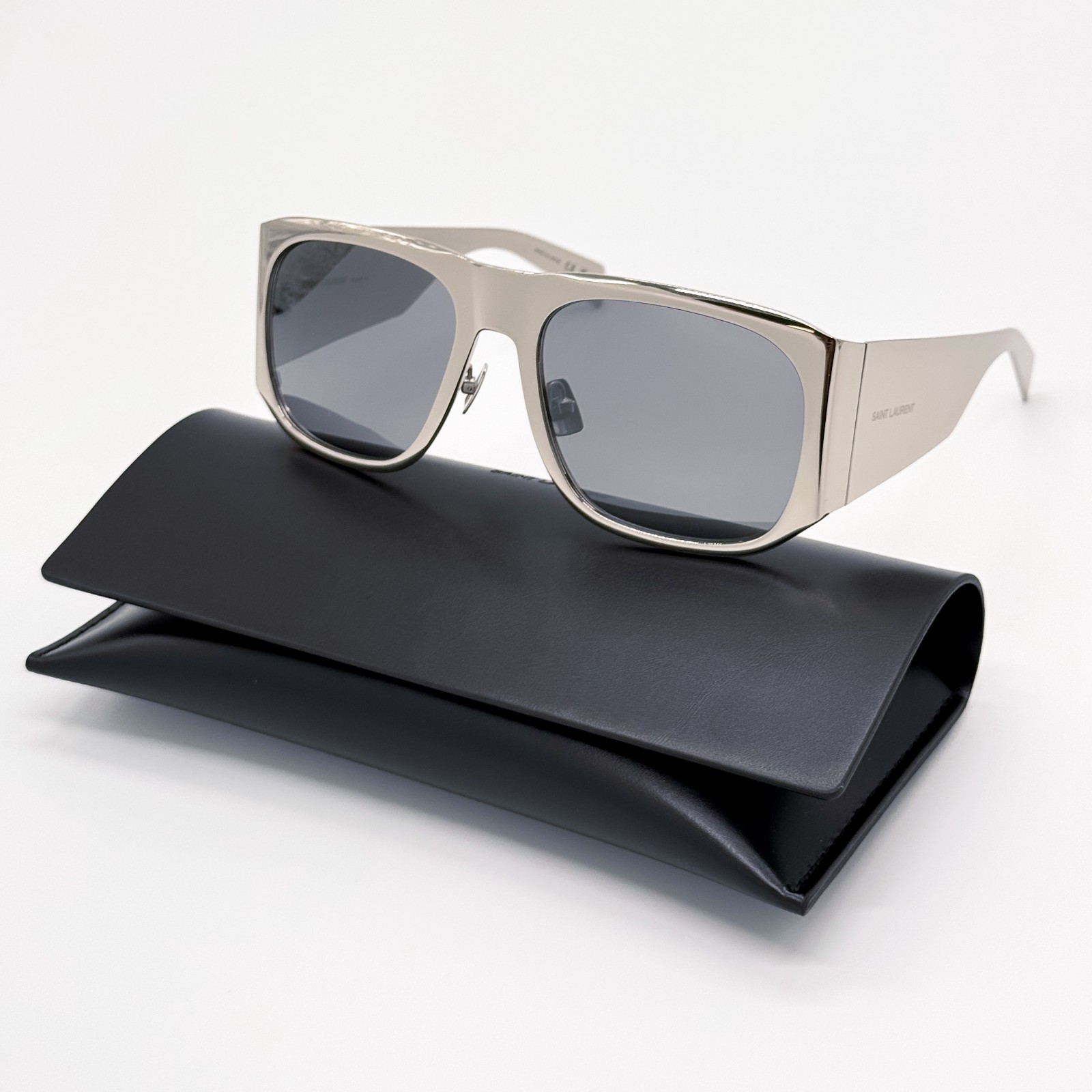 NUOVI OCCHIALI DA SOLE SAINT LAURENT SL636 002 UOMO ARGENTO QUADRATI SL 636 002 SUNGLASSES