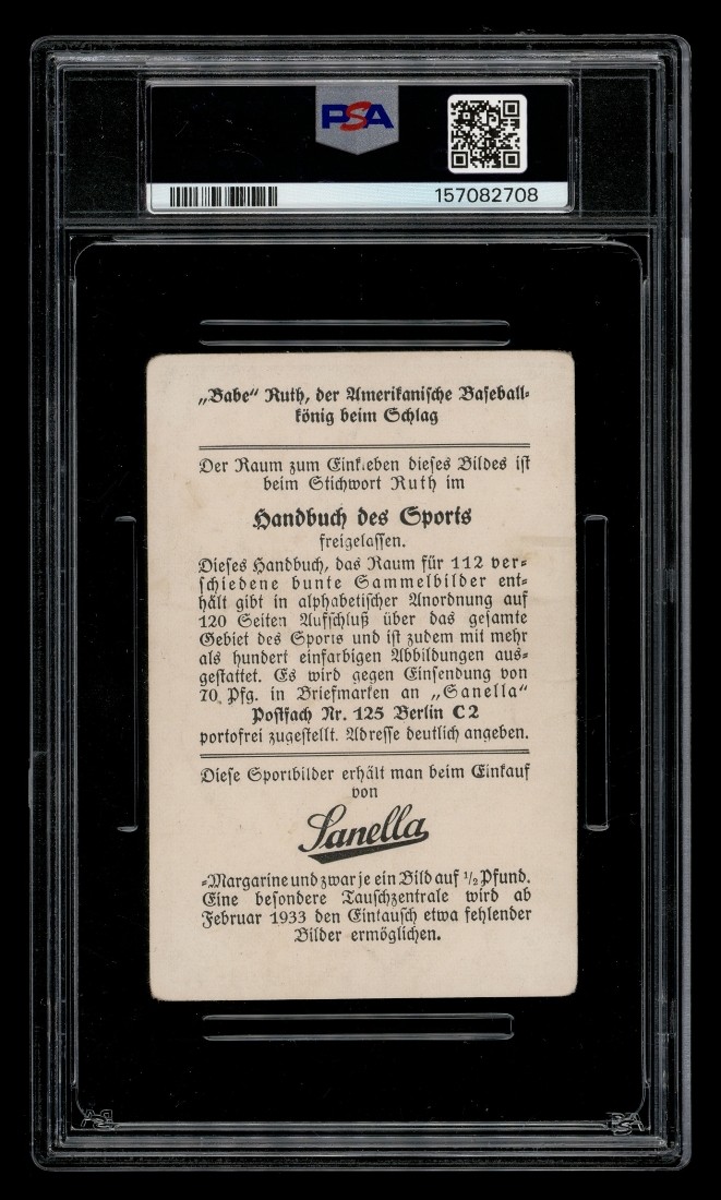 1932 Sanella Margarine Type 2 Set-Break Babe Ruth Sanella At Bottom PSA 2 GOOD view 2