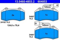 ATE Bremsbelagsatz, Scheibenbremse 13.0460-4853.2 FüR Alfa Romeo Abarth
