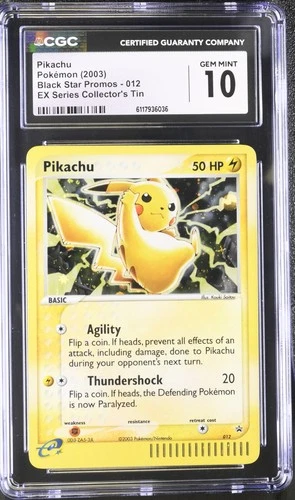 CGC 10 GEM MINT Pikachu 2003 Black Star Promos 012 Holo Pokemon Card