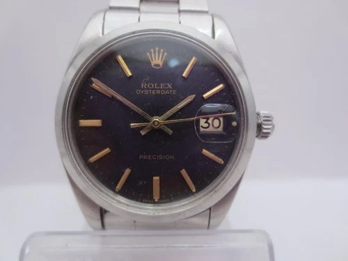 VINTAGE ROLEX PRECISION OYSTERDATE REF#6694 STAINLESS STEEL HANDWIND MENS WATCH