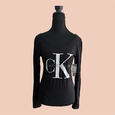 NEW WITH TAGS Black long-sleeve bodysuit by Calvin Klein Jeans size M