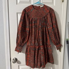 Ulla Johnson Women’s size 0 Ria Mini Dress In Clementine Puffed Ballon 