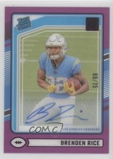 2024 Panini Clearly Donruss Rated Rookie Purple 69/75 Brenden Rice #99 Auto v9t
