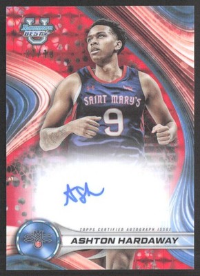 Ashton Hardaway 2024-25 Bowman's Best University Autos Red Geometric #B24-TC /10
