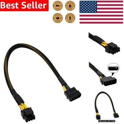 4 Pin Molex to 8 Pin EPS CPU Power Cable Adapter Converter 13-inch Sleeved