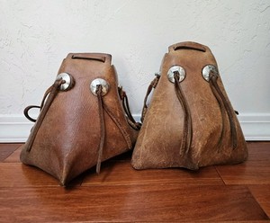 Western Tapaderos Stirrups Saddle Hand Made Sewn Rough Out Leather Custom 