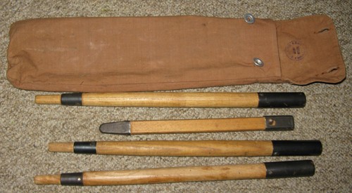 WWI German Shelter Tent Poles in 1915 Dated Case