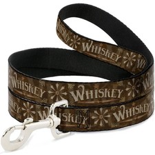 Pet Leash, Dog Leash, Western Whiskey Star with Text Shadow Repeat Browns Tan...