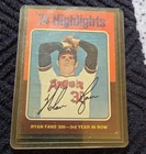 Topps 1975 '74 Highlights Nolan Ryan California Angels #5 Auto Baseball Card