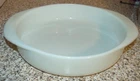 PYREX 8" Round Cake Dish Pan ~ #221 Solid White Opal Milk Glass Handled Vintage
