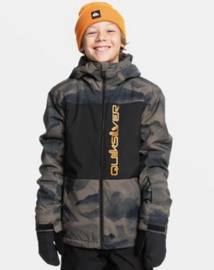 Quiksilver Boys Side Hit Snow Jacket Mountain Spray Canteen Size Medium 12