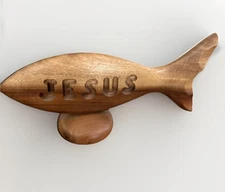 Jesus Fish Christian Religious 9.5"Heritage Myrtlewood Products