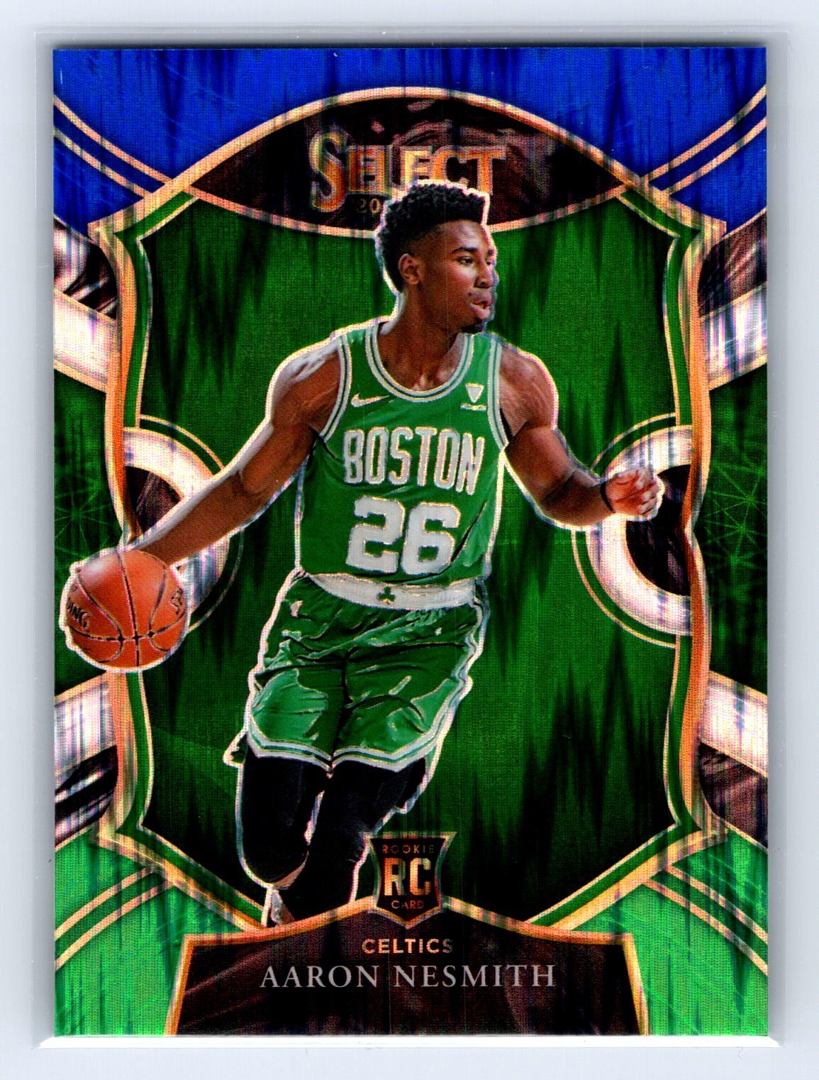 2020 Select #74 Aaron Nesmith Blue White Green Flash  /49 Rookie RC Celtics