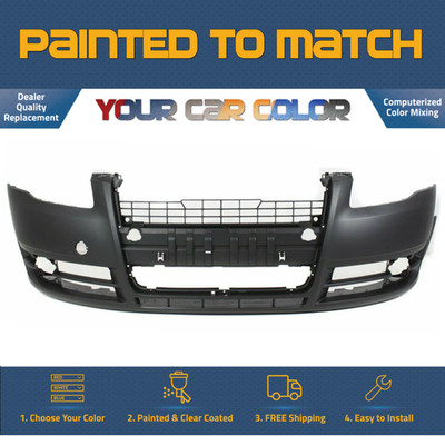 For 2005-2009 AUDI A4, Front bumper AU1000142 Painted to Match