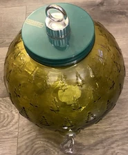 Green Glass Christmas Ornament Drink Dispenser Trees 1.5 Gal Winter wonder Lane